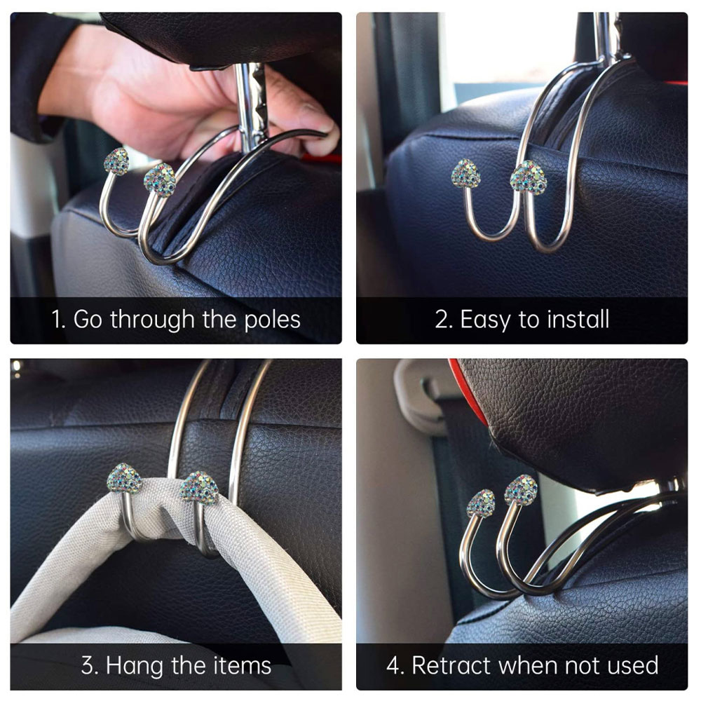 2x Black Car Seat Hook Purse Hanger Bag Organizer Holder Clip SUV  Accessories | eBay